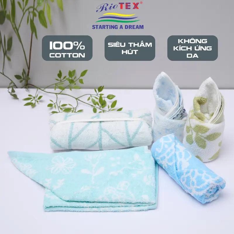 (giao màu ngẫu nhiên) Combo 5 khăn mặt cotton 34x78cm mềm mịn thấm hút không xù lông không ra màu Nhà Tắm 7