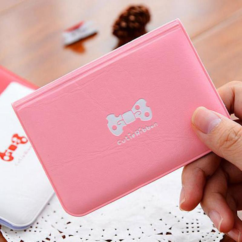 Korean Cute Cartoon Shiny Coin Card Holder Romantic Bow Decoration Card Holder 12 Digit PU Card Holder 6