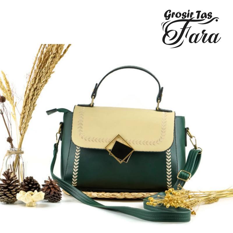 Product Introduction of SALE! Tas Selempang Wanita 34 Putih Hijau 100% Original Outfit Cantik Kece Cewe OOTD Trendi Simple Kondangan 0