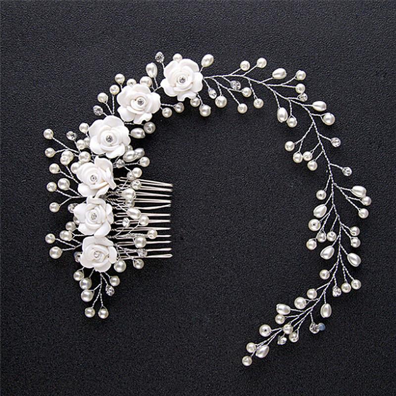 Product Introduction of เครื่องประดับผมแต่งงานสุดหรู หวีผมเจ้าสาว เครื่องประดับผมทำมือ ใหม่ 16