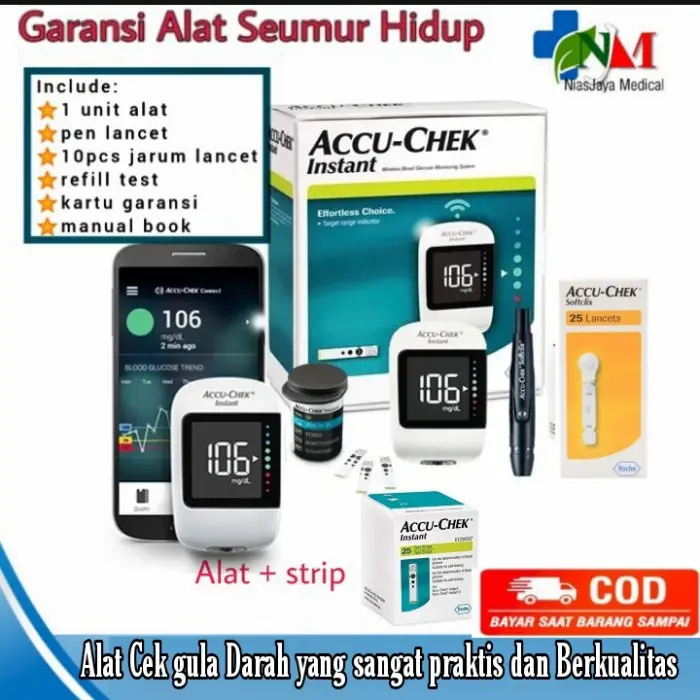 ALAT CEK GULA DARAH ACCUCHEK INSTAN-STRIP ACCUCHEK INSTAN ISI 50PCS 0