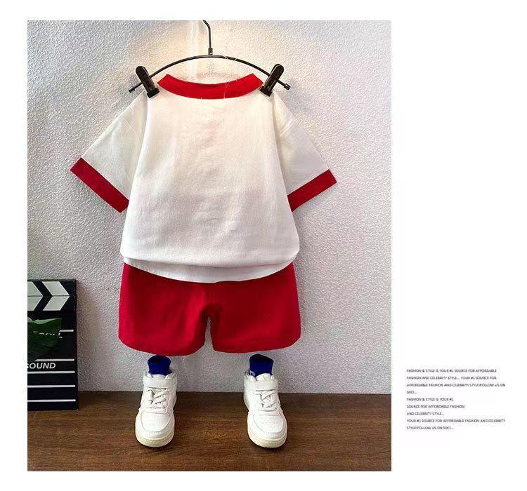 Product Introduction of Boy Han Chinese Clothing Suits Baby Luminous Two-Piece Pants Red CNY New Year Clothes Chinese Style Tang Suit 7