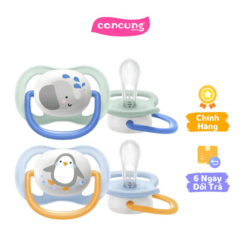 Ty ngậm Philips Avent ultra air (SCF080/05) hình thú, 0-6M, vỉ đôi