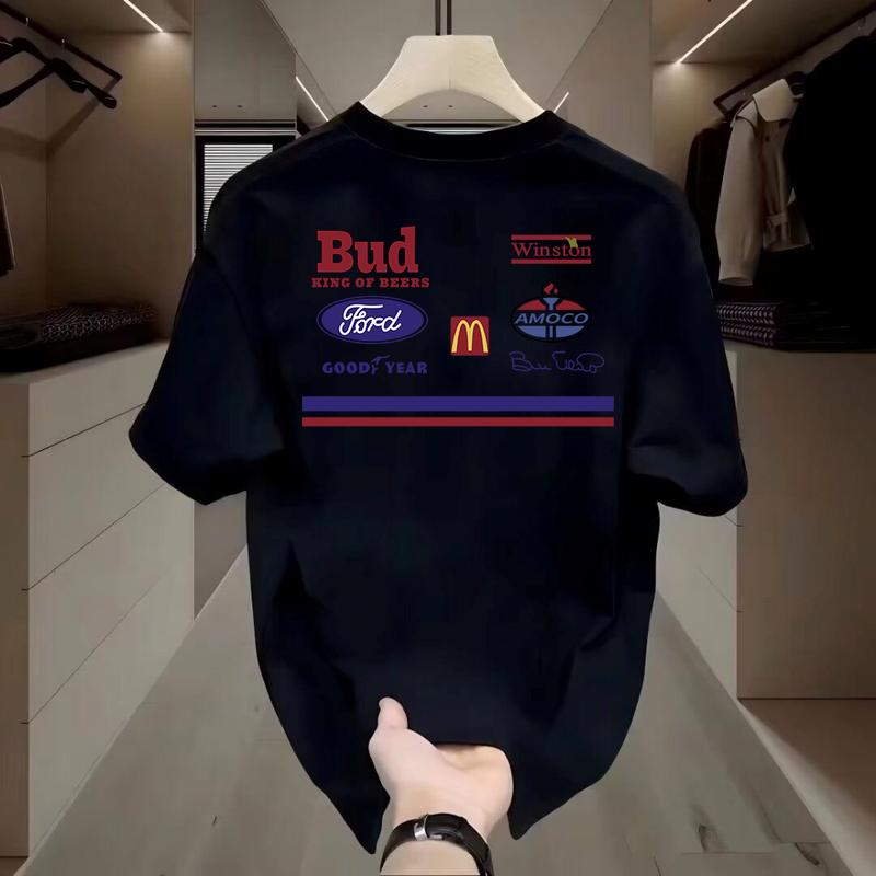 Product Introduction of Desain cetak monogram asli, kaos lengan pendek longgar sederhana untuk pria 2