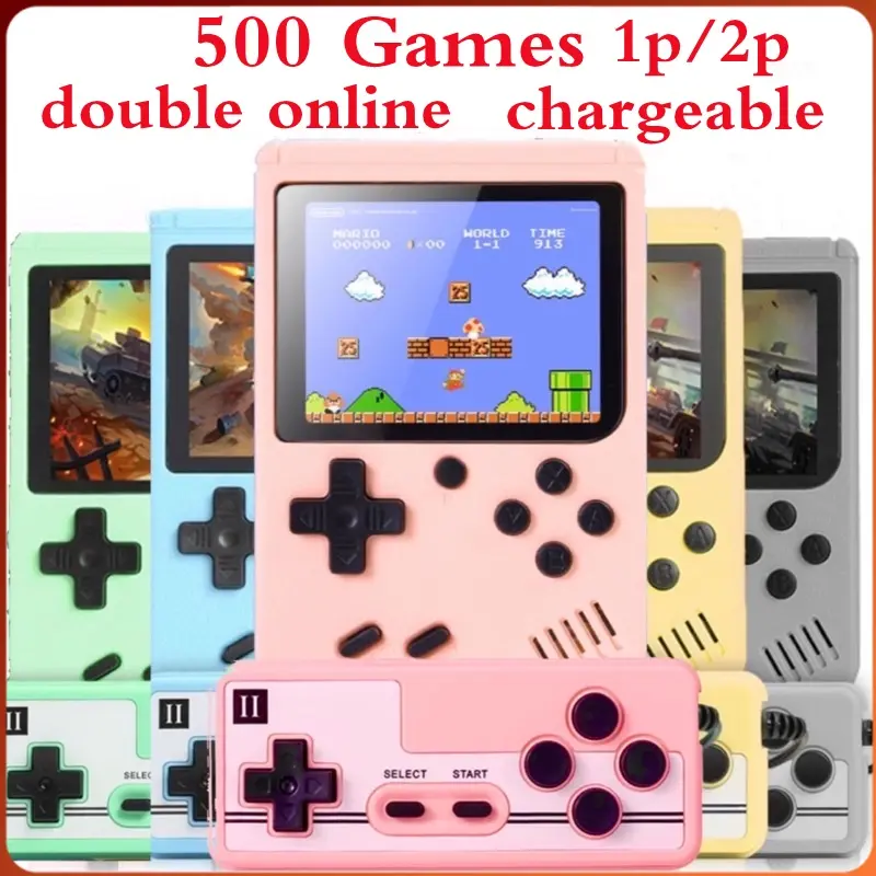 400Games Macaron Gameboy/FC game console/handheld game console/children's game console/game console Protection Multicolor 400  games in 1 maquina  console