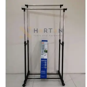 Rak Double Pole Single Pole Rak Pakaian Gantung Rak Kamar / Jemuran Baju Minimalis