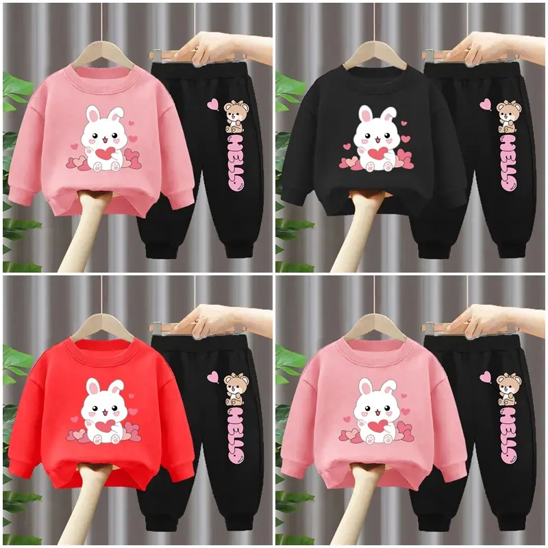 Bộ dài tay, bộ thu đông hình thỏ CUTE cho bé bé gái Quần