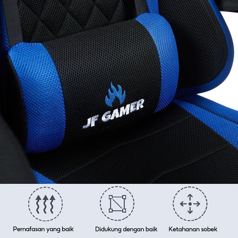JOLEE- Kursi Gaming pijat dan relaksasi kelas atas, Kantor Jaring Kursi Kerja Ergonomis Kursi Gaming Chairs Besi Furniture Roda Sandaran - JF-G06 PINK+WHITE