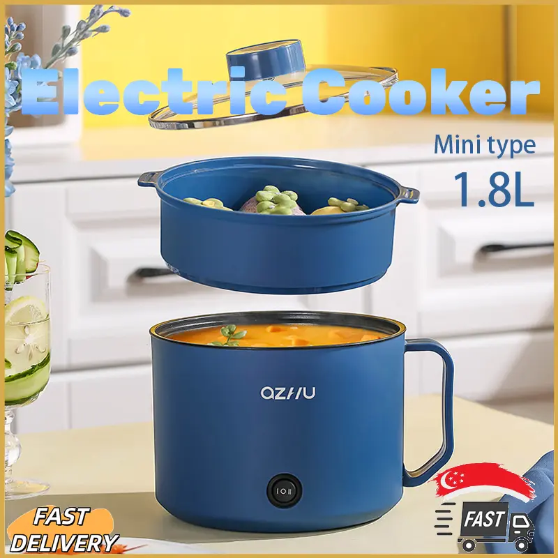 [SG Ready Stock] 1.8L Mini Electric Cooker Folding Handle Multi ...