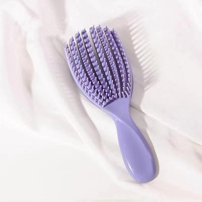 3D Scalp Massage Hair Comb - Wet & Dry Use, Hollow-Out Design for Smooth Styling, Fluffy Shell Shape, Durable ABS Plastic Handle 5