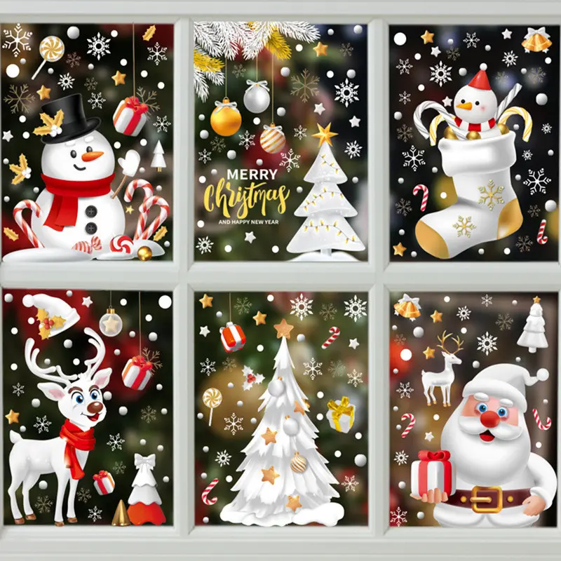 Christmas stickers, Christmas window stickers, window stickers, Christmas decoration, static stickers, window grilles, shopping mall window Christmas decoration