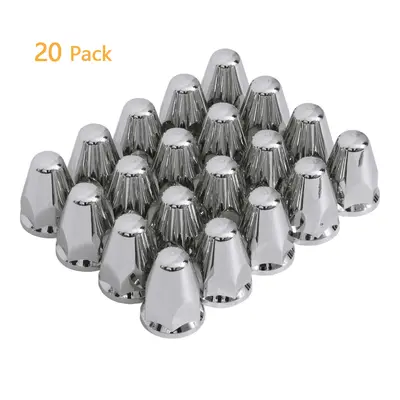 2 Pcs Spiked Front Wheel Covers For Semi Trucks With 33mm Lug Nut Covers - ABS Chrome