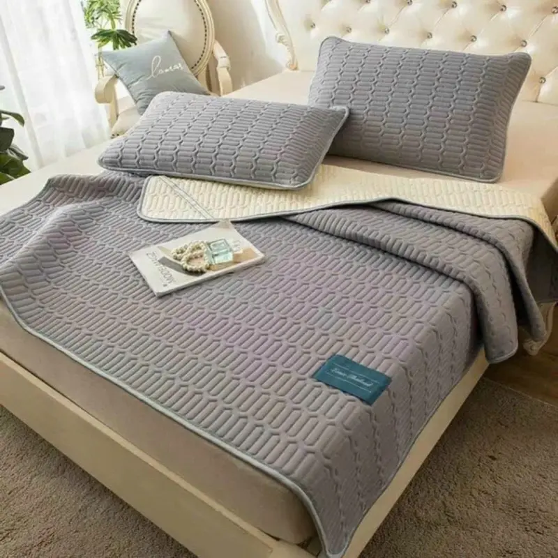 Chiếu điều hòa cao su non Latex trơn đơn sắc mềm mịn hàng loại 1 kèm 2 vỏ gối nằm kích thước 50x70cm