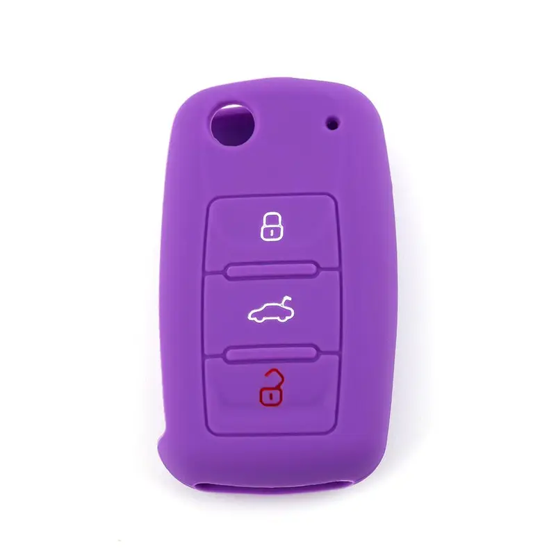 Silicone Car Key Case, Car Key Protector, Car Key Protective Cover, Key Case for Volkswagen Bora, Lavida, Touran, Tiguan, Passat and Octavia Cars 5