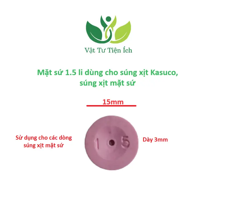 Đồng tiền sứ 0.8 li, 1 li, 1.2 li, 1.5 li, 2 li đường kính 15mm dùng cho cần xịt Kasuco 4