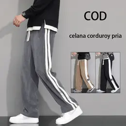 Celana Corduroy Pria Panjang Korean Style Bahan Menebal Baggy Pants Gombrong Pinggang Karet