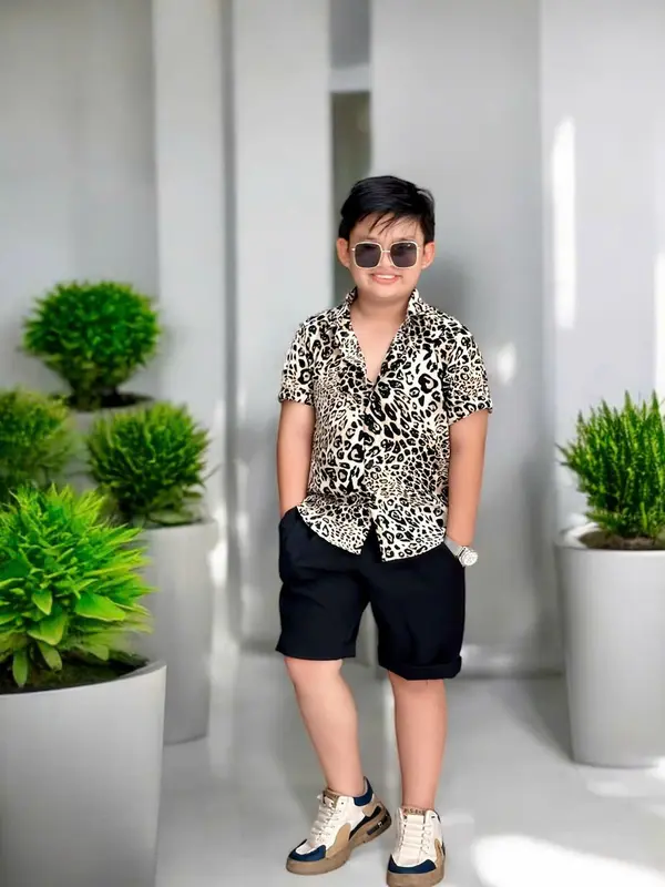 Bộ Quần Áo Sơ Mi Màu Beo Cho Bé Trai 12-52Kg 3