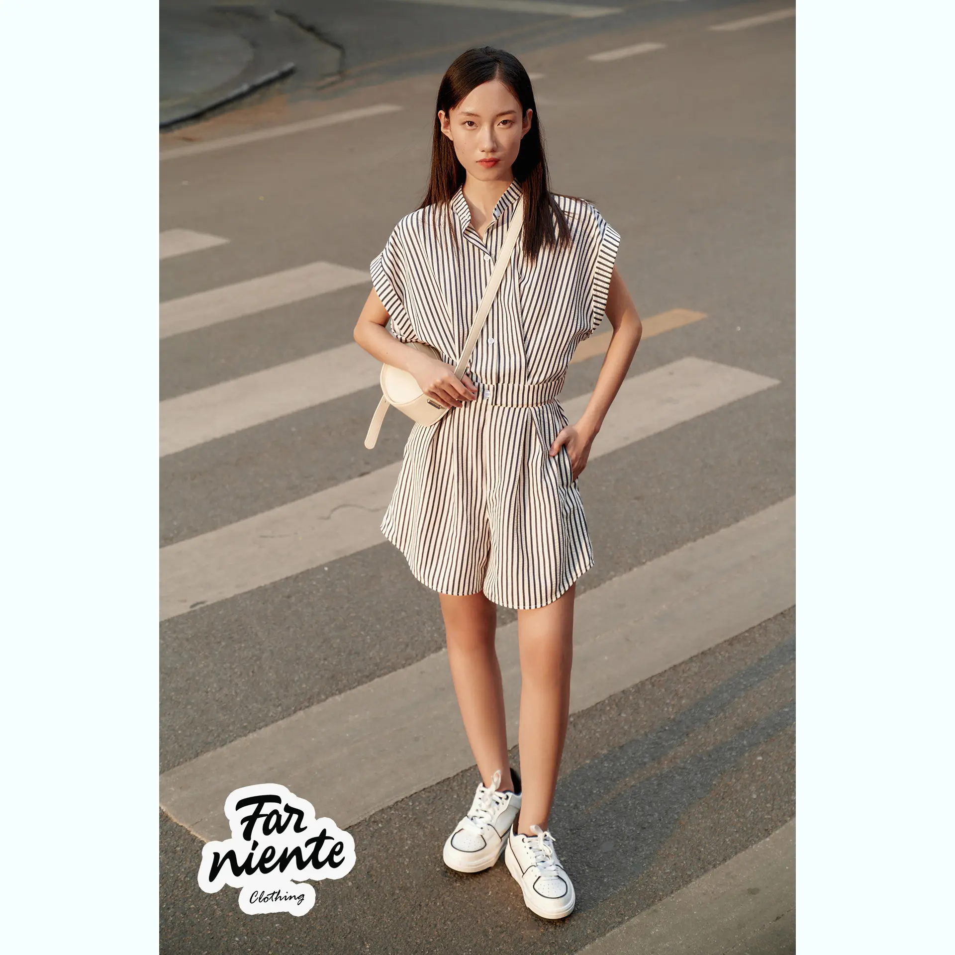 [FarNiente] Set Sơ mi + Quần giả váy SET phong cách Năng động + Trẻ trung Nữ Women Cotton Áo Top