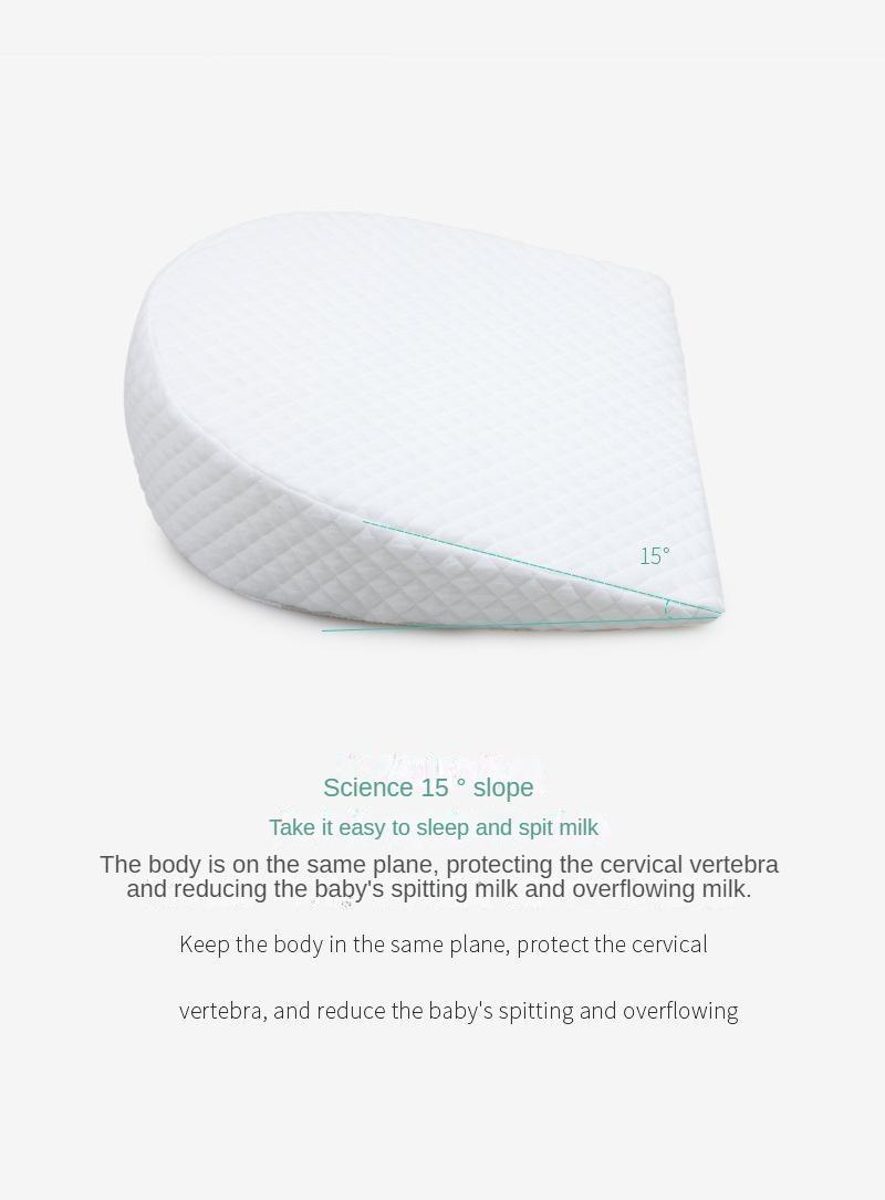 Product Introduction of Newborn Baby Sleep Pillow Anti Baby Spit Milk Crib Cot Sleep Positioning Wedge Anti-Reflux Cushion Cotton nursing pillow 2