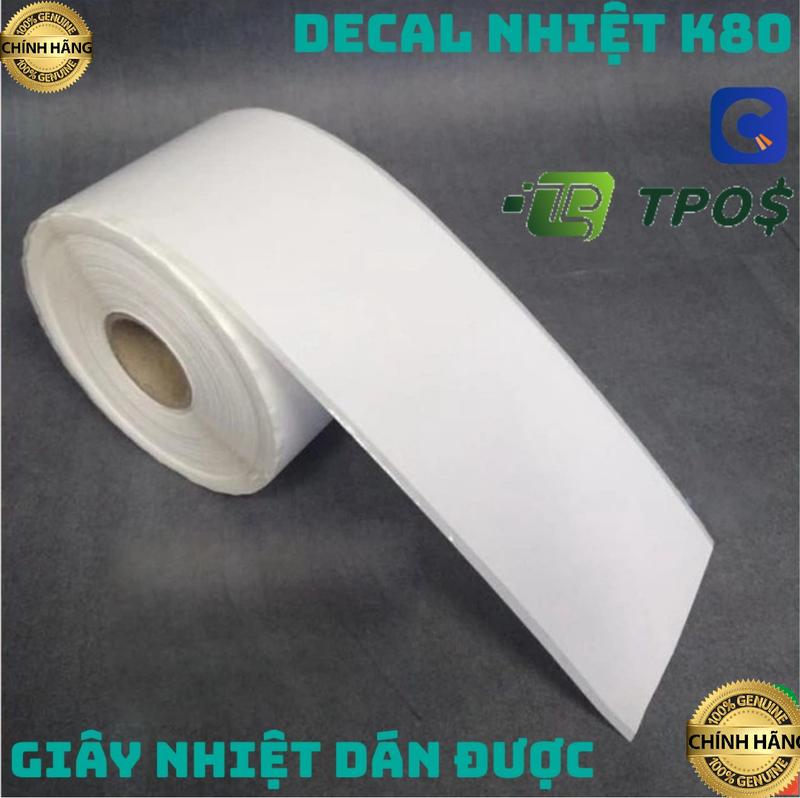  Decal nhiệt K80 tự dính 80mm giấy nhiệt 30 mét giấy in liên tục K80x80 in bill livestream K80x30M dành cho máy tự cắt giấy in đơn hàng 80x80 chốt đơn bán hàng online tpos giấy in hoá đơn 76MM giấy in bill K76 livestream dành cho máy cắt tự động 
