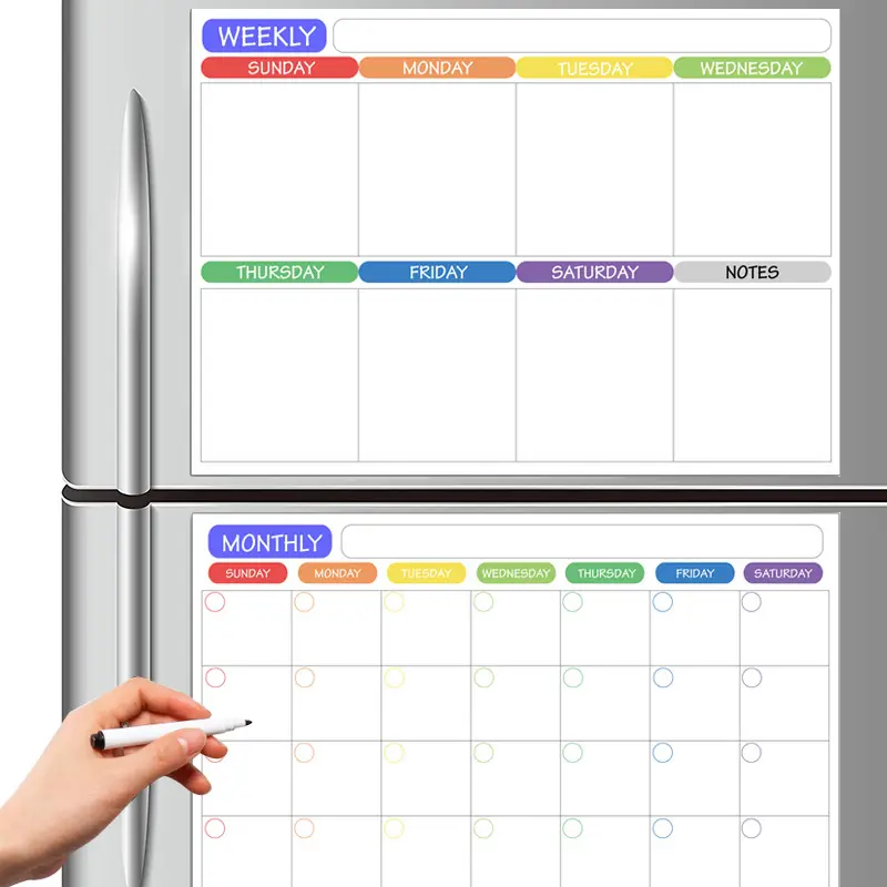 Weekly and monthly plan table, refrigerator sticker, erasable A3 soft magnetic, magnetic memo message board, writing soft whiteboard, refrigerator sticker