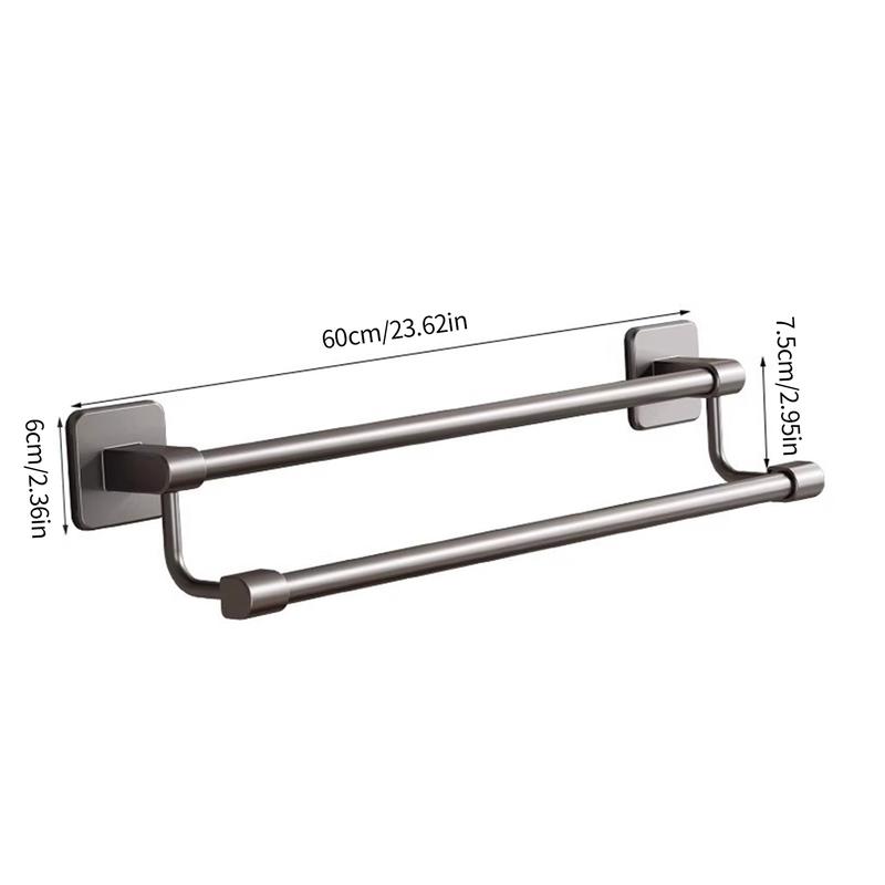 Product Introduction of Towel Bar Punch-Free Wall-Mounted Kitchen Bathroom Rag Bath Towel Storage Rod Organizer Household Detachable Towel Hanging Rack Napkin Holder 26