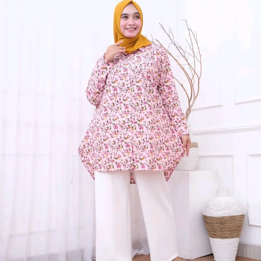 KEMEJA WANITA BAHAN KATUN JEPANG ORI TOKAI MOTIF BUNGA