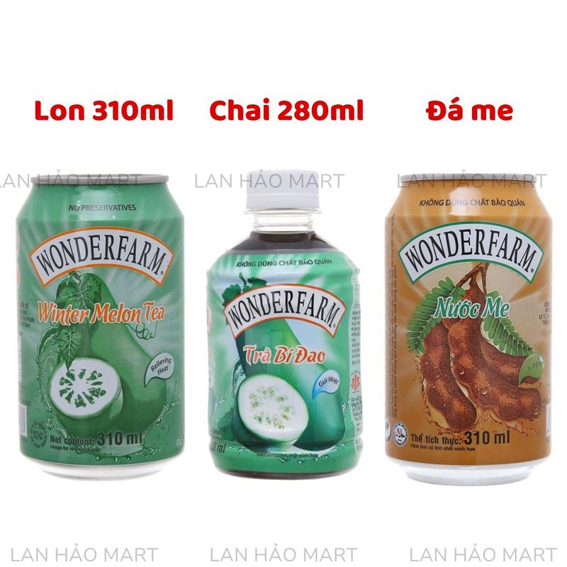 6 lon trà bí đao/ đá me Wonderfarm 310ml / 6 chai trà bí đao Wonderfarm 280ml
