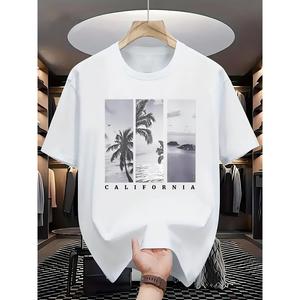 かわいい猫の昼寝プリントTシャツ、メンズTシャツ、夏、春、秋のカジュアル半袖Tシャツ、ギフトに最适なトップス。