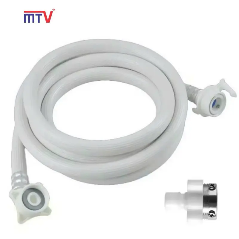-DÂY CẤP NƯỚC MÁY GIẶT-DÀI 1,5m MÀU TRẮNG - Dây dài 1,5m dây nhựa mền ,chịu áp lực nước không bị phình 1 đầu ren 27 ( 3/4 ) 1 đầu trí 15 ( 1/2 ) ren vừa cho tất cả hãng máy giặt  -Đường kính dây : 20mm