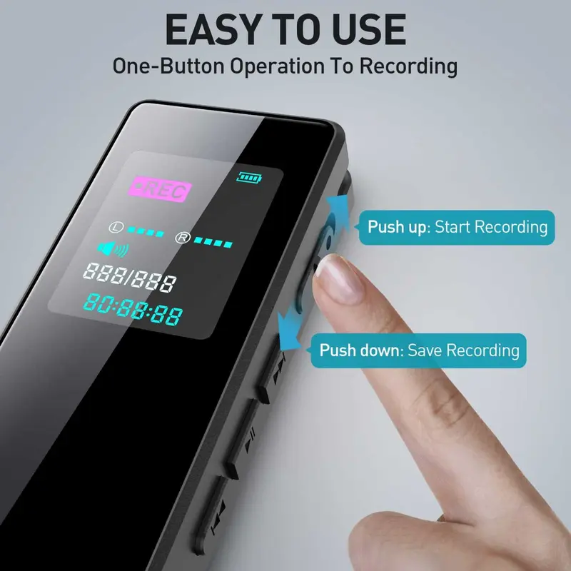 [COD] Perekam Suara Mini Segala Arah Suara Jernih Portabel Voice Recorder Noise Reduction MP3 Rechargeable Jam 4