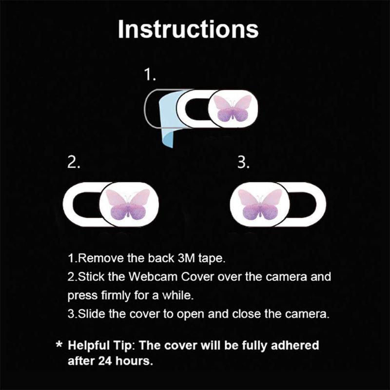 Butterfly Pattern Webcam Laptop Camera Cover, Ultra-thin Slide Webcam Laptop Camera Cover for Echo Show, Smartphone, Computer, Tablet, Chromebook, PC, Tech Accessories 2