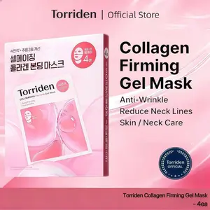 Torriden Cellmazing 5D Collagen Firming Gel Mask for Anti-Wrinkle Care, Neck Lifting, Reduce Neck Lines, Improving Skin Texture & Elasticity, 4ea