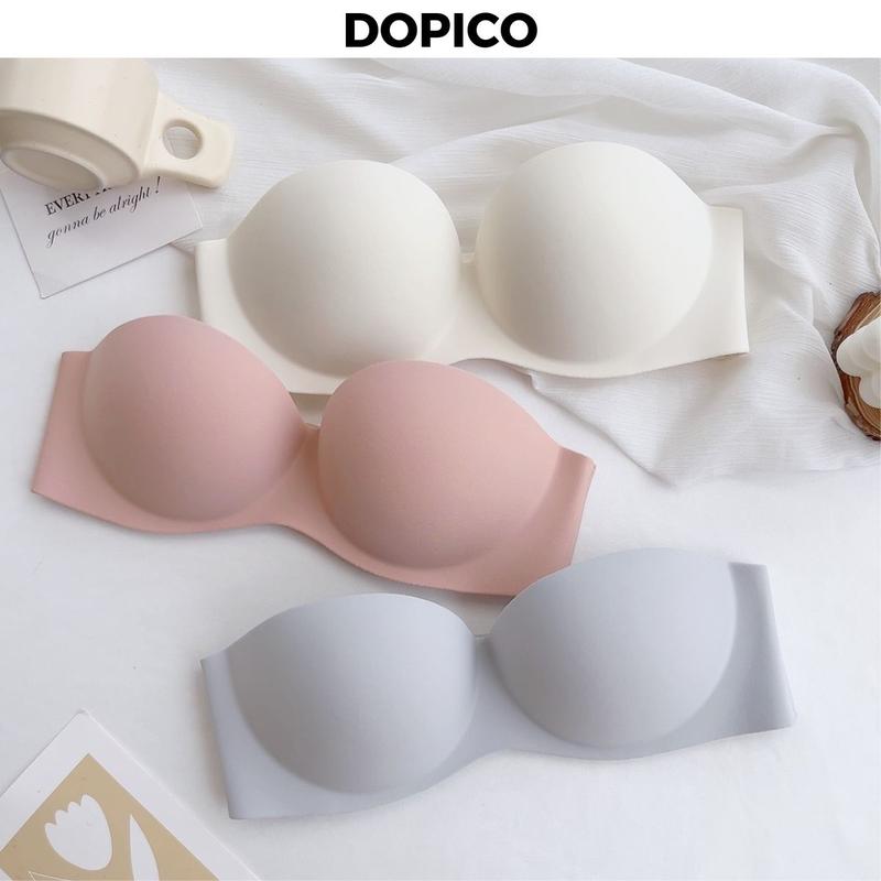 Áo ngực nữ không dây đệm mút vừa cúp ngực gợi cảm - Áo lót nữ không gọng đúc su lạnh cao cấp Lanixa DOPICO A335 Women Nhung Bra Tua Rua  Đen áo  không  có  gọng áo  lót  cúp  ngực áo  nâng  ngực áo  ngực  su  nâng  vòng  1 áo  quây  chống  tụt