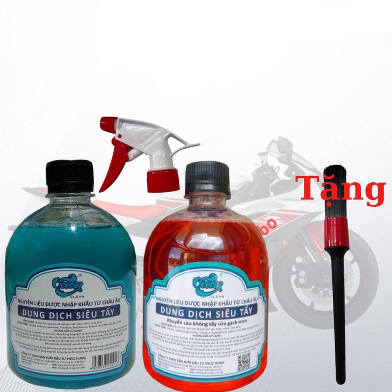 [Tặng kèm vòi xịt] Nước rửa xe không chạm, tẩy lóc máy Ocean Clean 500ML tẩy lốc xe máy, đầu bò xe,... dung  dichtay nước  rửa  xe tayloc  may
