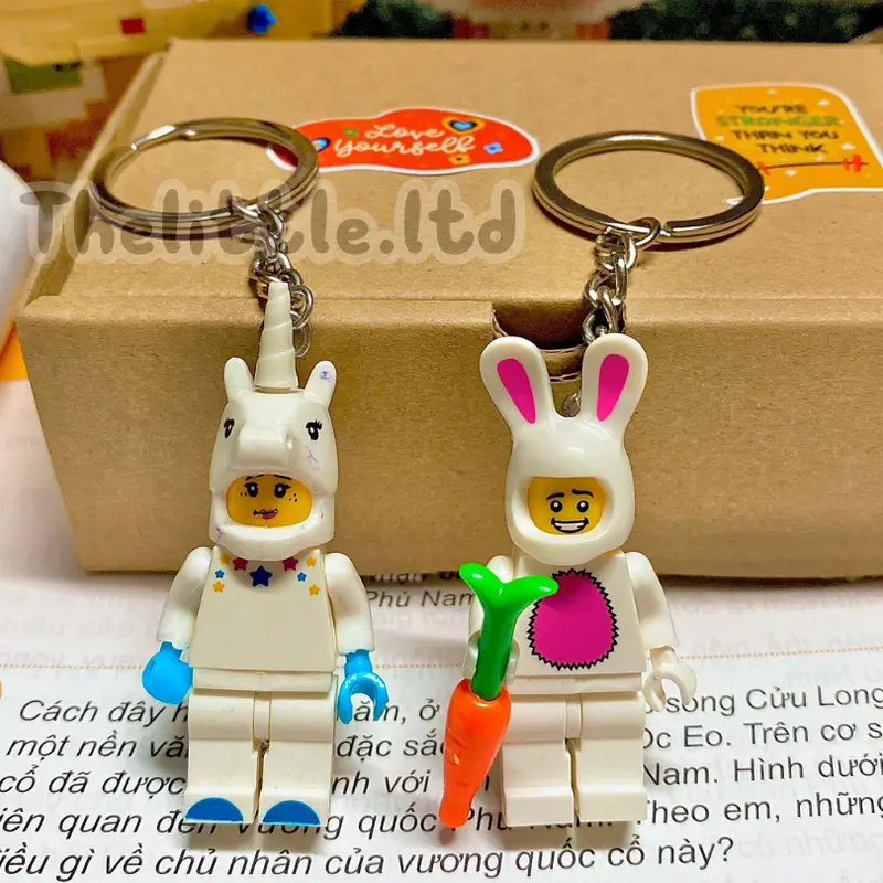Móc khóa cặp đôi mô hình lắp ráp dễ thương thích hợp làm quà tặng cho cặp đôi yêu nhau Móc Khoá Voi 8