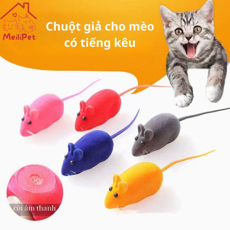 Chuột giả phát tiếng kêu đồ chơi mèo, chó