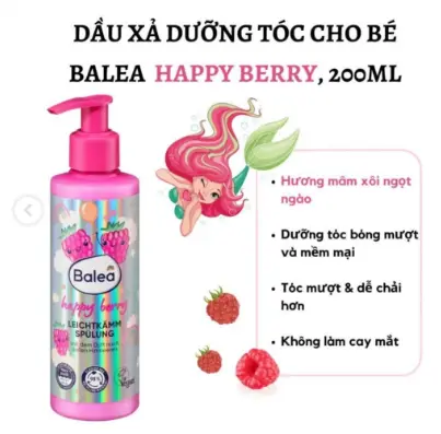 CẶP DẦU GỘI XẢ MỚI TINH CHO CÁC BÉ : BALEA HAPPY BERRY 200ml và 250ml