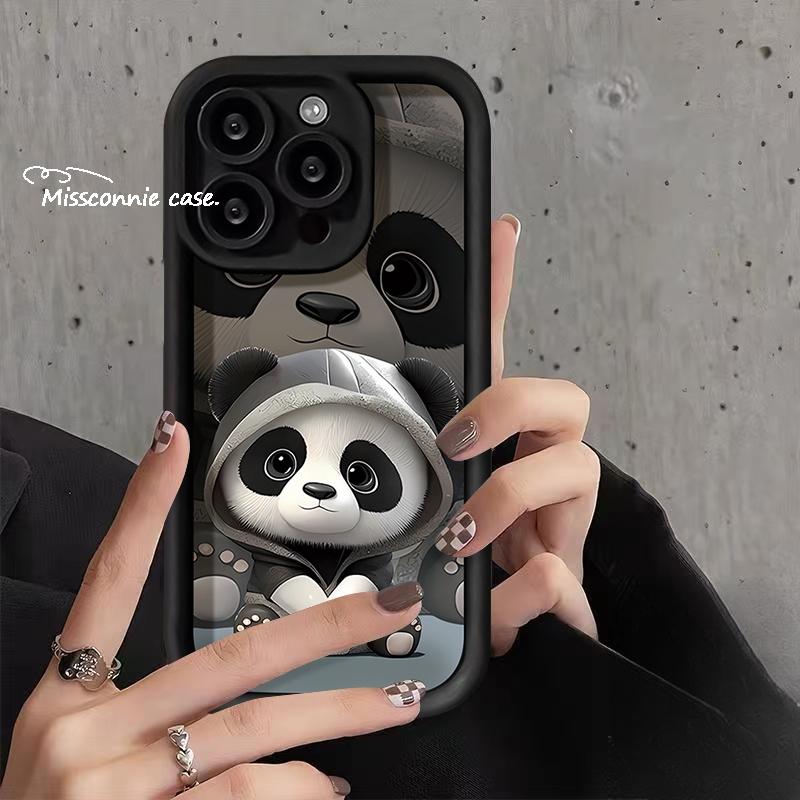 Product Introduction of Cute Cartoon Panda Angel Eyes Cartoon Phone Cover for Apple with Iphone 7 plus 11 14 15 13 12promax 8 6 Xr7 plus Xsmax Se 2020 Creative Panda Drink Milk Tea Black Tea Soft Cover16promax 16pro 16plus 16 30