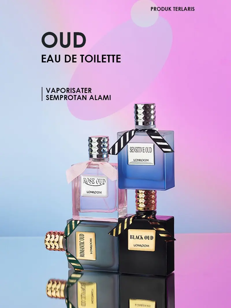 LONKOOM PARFUM Parfum Black Oud dan Rose Oud Parfum Men Women Tahan Lama Unisex wanita wangi Perfume Terwangi Red Creamy Lily Pria