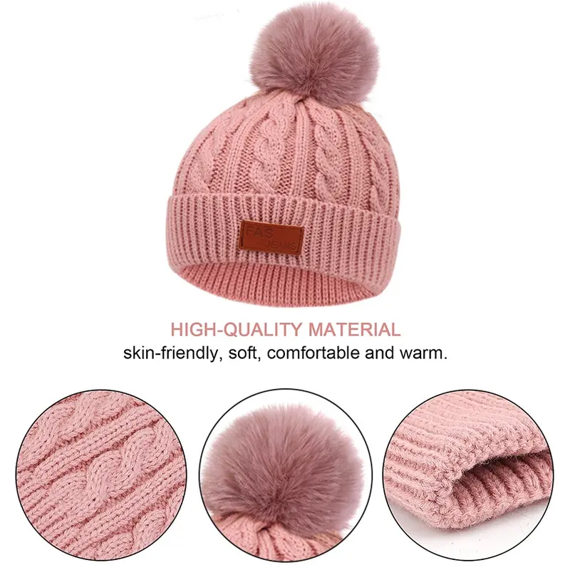 3Pcs Topi Kupluk Syal Sarung Tangan Musim Dingin Winter Bayi Anak Bahan Rajut 5