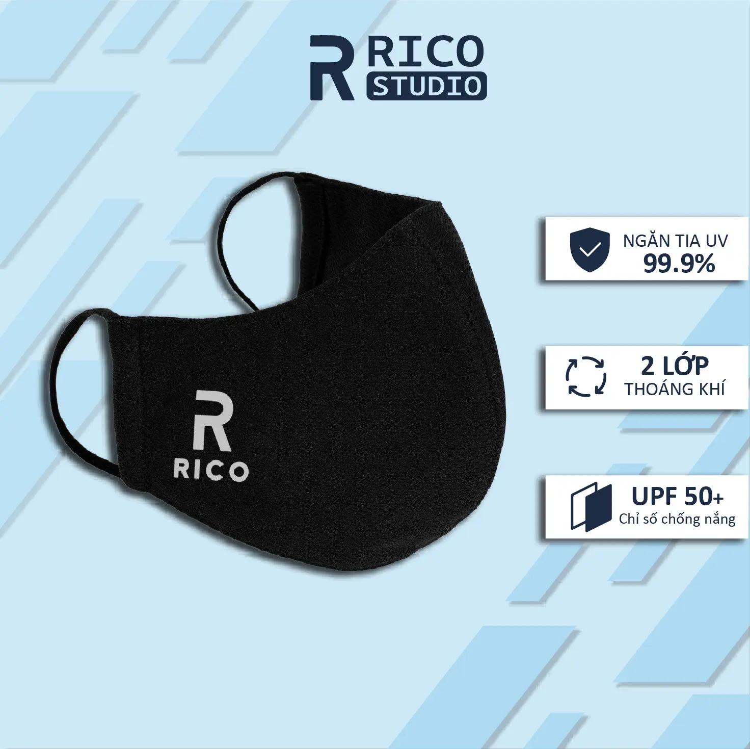 Khẩu trang chống nắng 2 lớp RICO chống tia UV