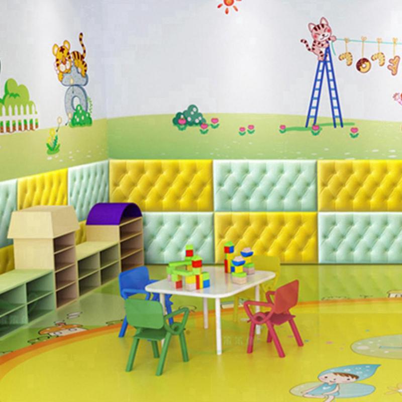 Giấy Dán Tường Xốp Chống Va Chạm Tự Dính Tự Làm 3D, Miếng Miếng Dán Tường Chống Thấm Nước, Nền Giả Da, 60 * 30 * 1.2Cm 6