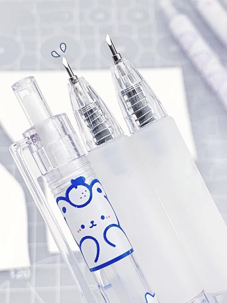 Product Introduction of Máy cắt giấy, Flowertree, với bút dao tiện ích hình dán in hình gấu dễ thương, để tự làm 2