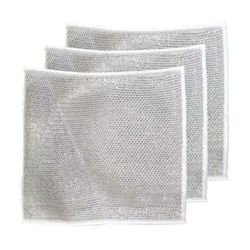 Khăn Lưới Rửa Bát Kim Loại - Khăn Lưới Dùng Lau Bát Chén Dĩa, Cọ Rửa Xoong Nồi, Chống Bám Dầu vật liệu pvc bền 0
