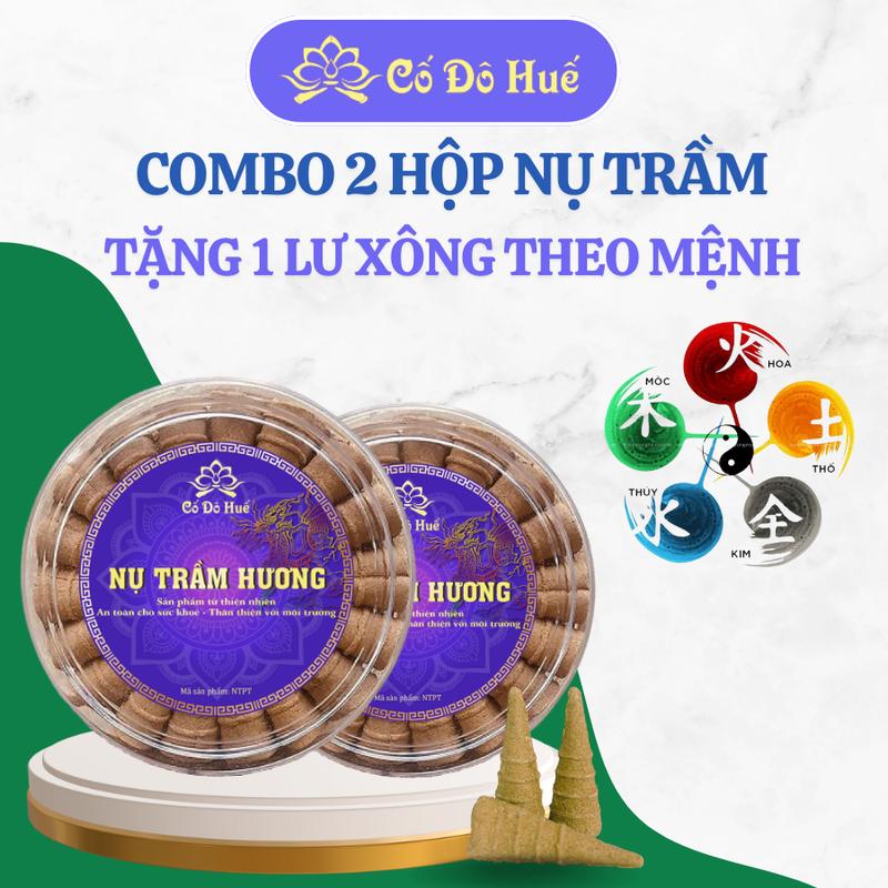 [Tặng Lư Xông] Combo 2 Hộp Nụ Trầm Hương Shop Cố Đô Huế, Xông Nhà, Xông Bàn Thờ, Hộp 38 Viên Dầu Thơm Phòng