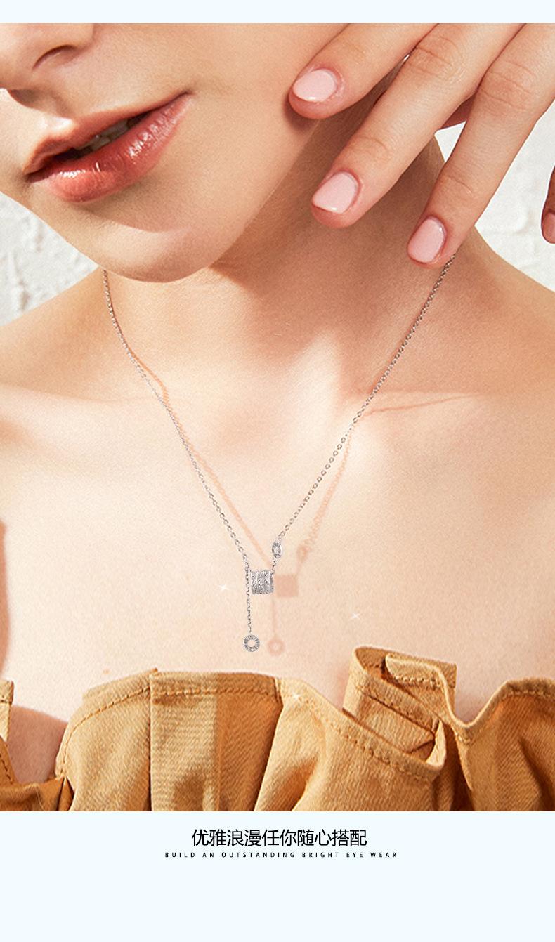 Product Introduction of Bán Hàng Thời Trang S925 Vòng Cổ Đính Kim Cương Eo Thon Màu Bạc Mặt Dây Chuyền Cao Cấp dễ phối đồ Cho Nữ Vòng Cổ Thời Trang Quà Tặng Cho Bạn Gái 2