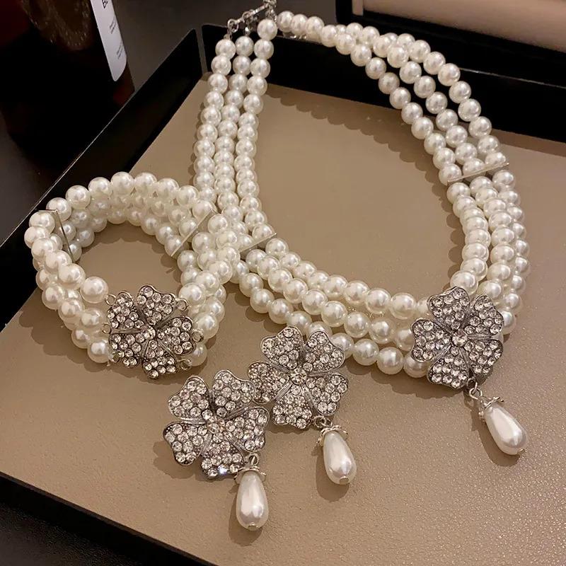 Product Introduction of Retro Korean Style Pearl Set Jewelry for Women Exquisite Necklace Bracelet Earring 3-in-1 Suit Banquet Dress Accessories Anniversary Gift 8