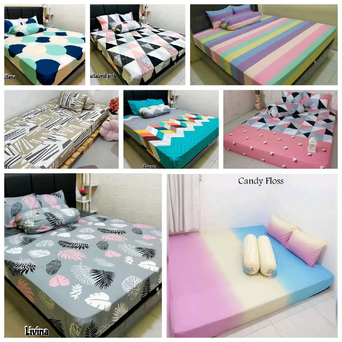 promo sprei saja, homemade motif karakter