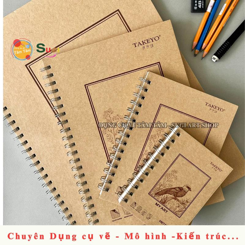  Sổ vẽ My Art Takeyo Bìa Kraft  30 tờ  160gsm - Bìa ngẫu nhiên - Tâm Tâm - Sugi Art 